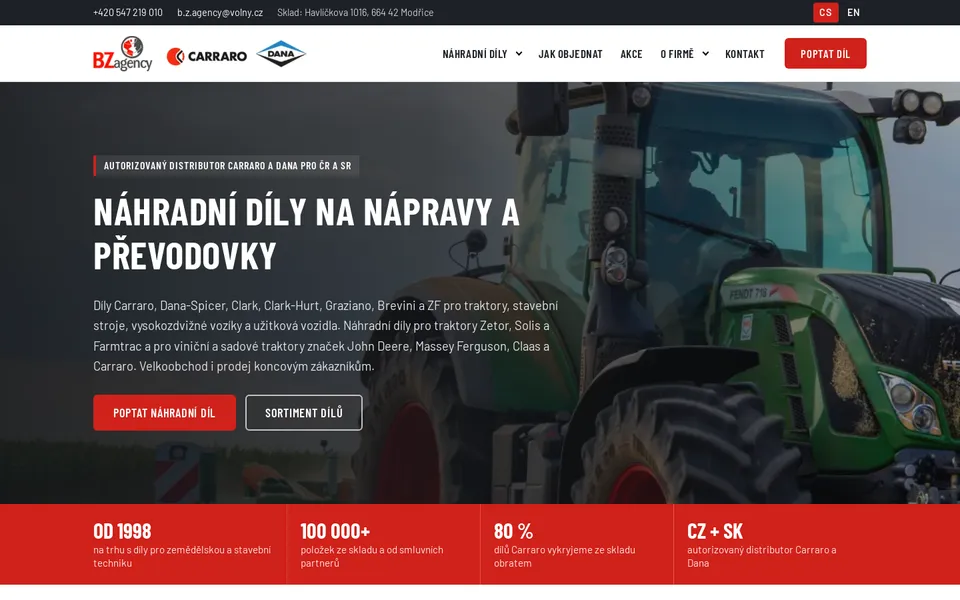 Ukázka webu B.Z.Agency