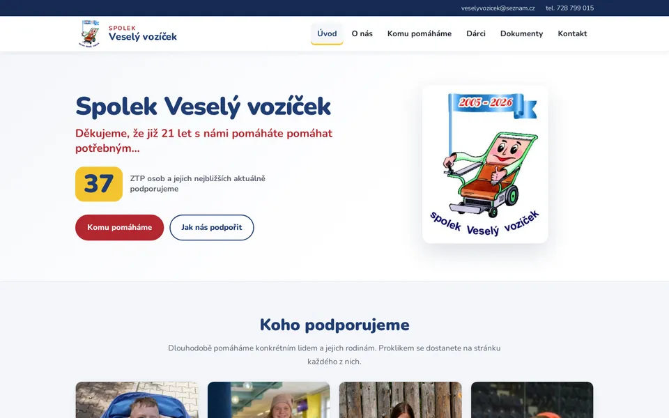 Ukázka webu Veselý vozíček